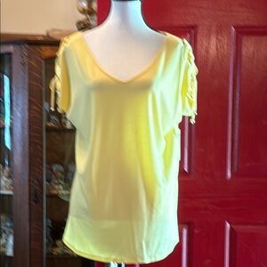 PerSeption Concept Yellow Tie Front Blouse